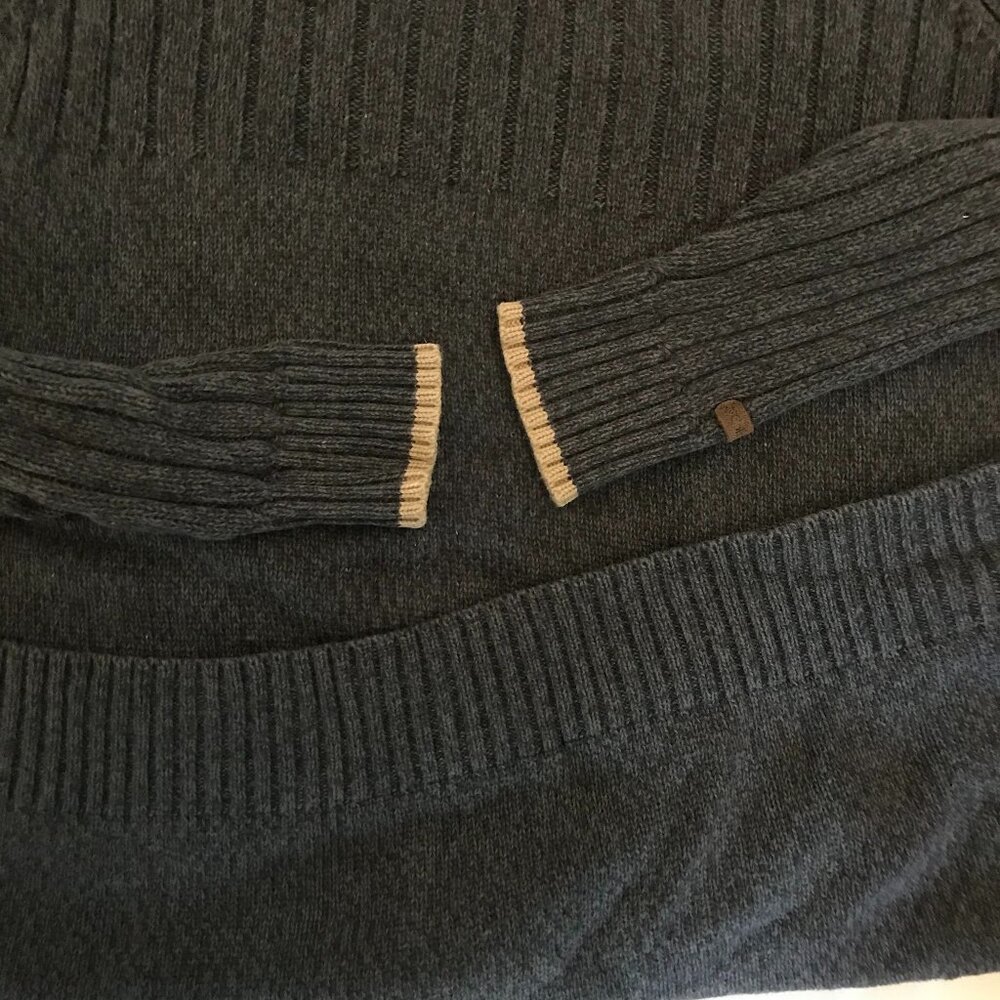 Columbia Men's Heavy Duty Knit V neck Sweater Fall Gray cable knit Size Medium - Picture 16 of 16